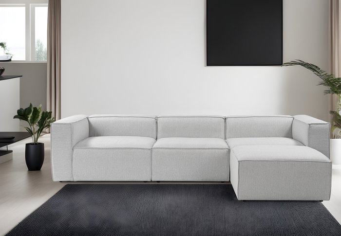Atelier Del Sofa Sofá Esquinero Gris Lino 297 cm x 190 cm